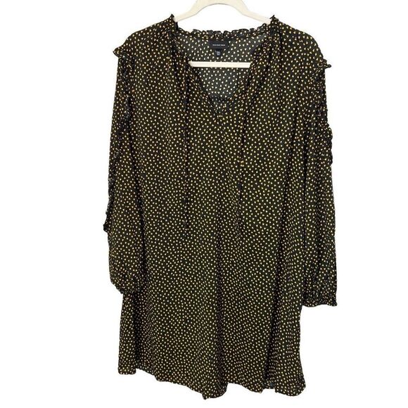 Who what wear tunic blouse black yellow print size XXL - Picture 1 of 13